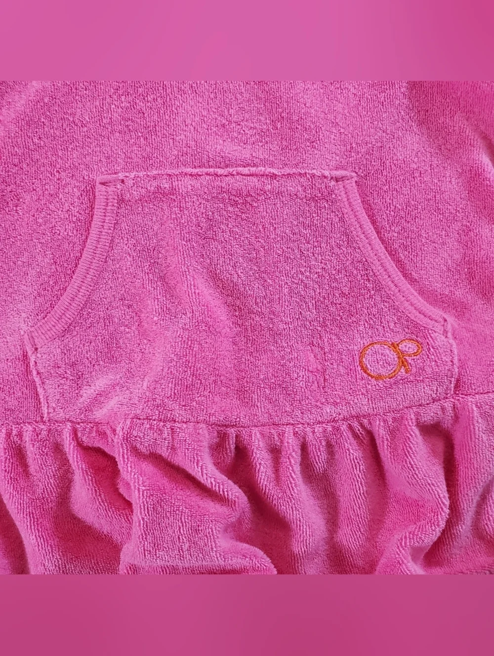 K1139 * Op Ocean Pacific Girls Hooded Terry Swim Cover Up Dress Pink Size 12M